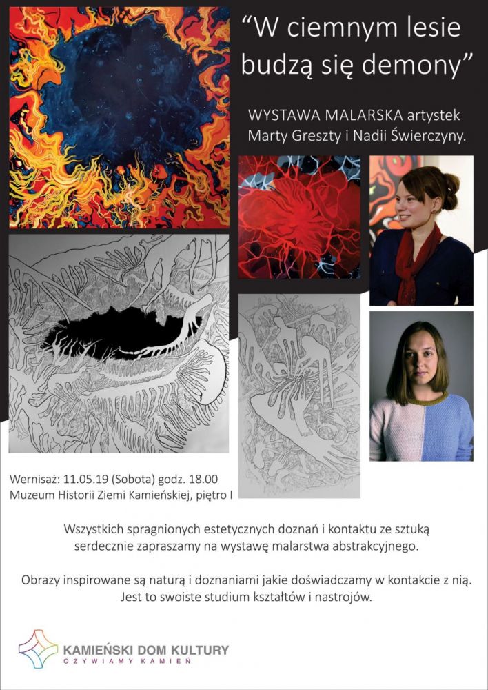 Wernisaż wystawy malarstwa "W ciemnym lesie budzą się upiory"