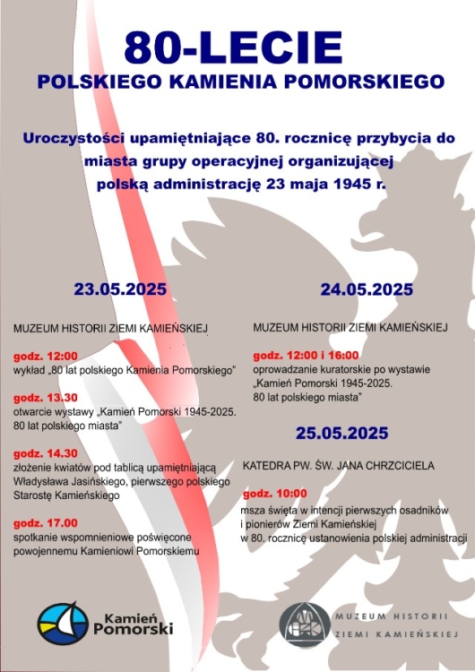 Plakat - Obchody 80-lecia polskiego Kamienia Pomorskiego